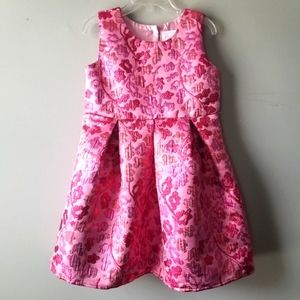 The Children's Place Girls Foil Thread Floral Dress Holiday Christmas 5T